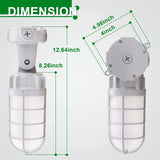 21W LED Vapor Tight Jelly Jar Light, IP65,5000K, Vapor Proof Security Cage Light 120-277V, UL Listed - LEDLIGHTING WHOLESALE
