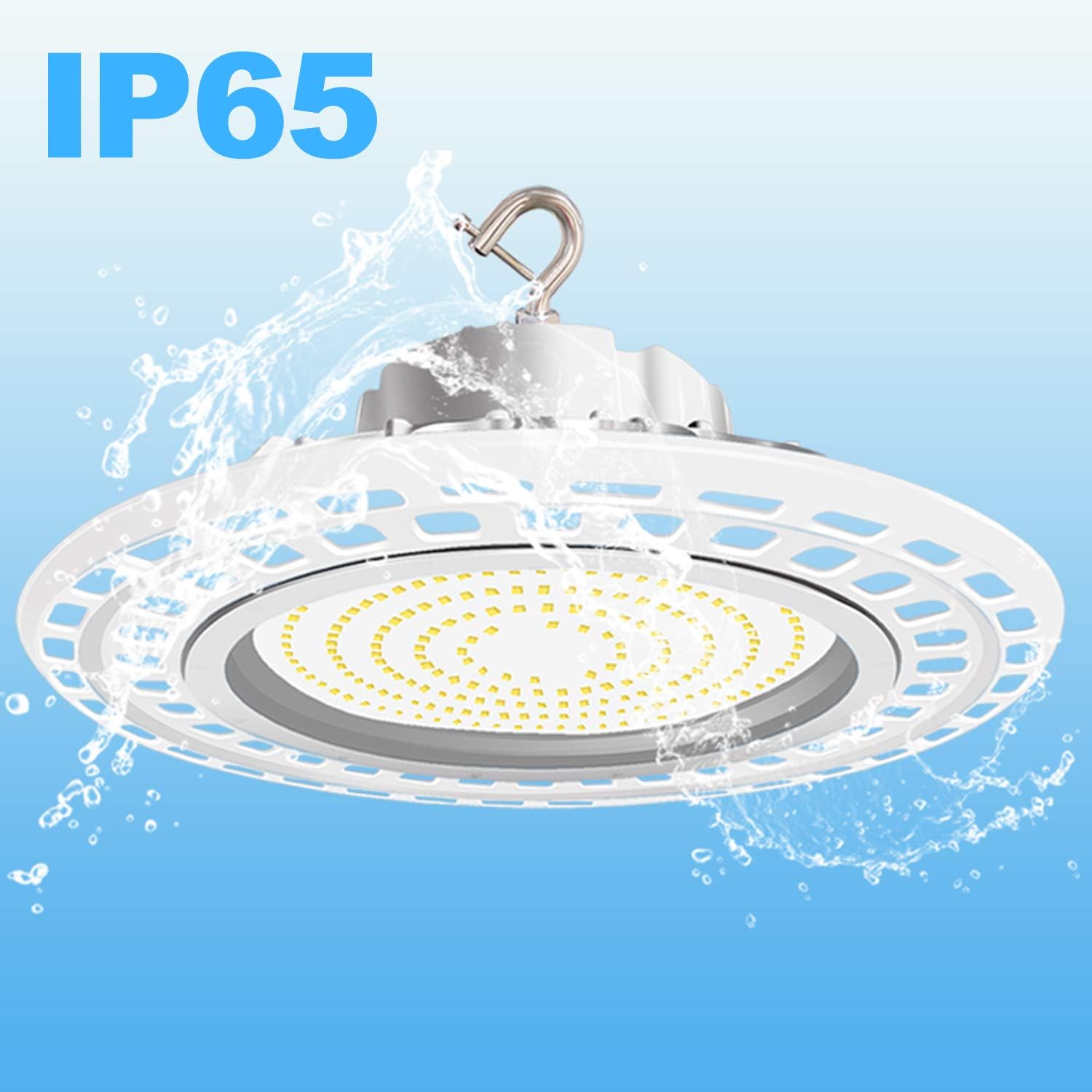 200W UFO LED High Bay Light, 5000K, 1-10V Dimmable, AC100-277V, With Hook 5' Cable,(UL+ DLC) - LEDLIGHTING WHOLESALE