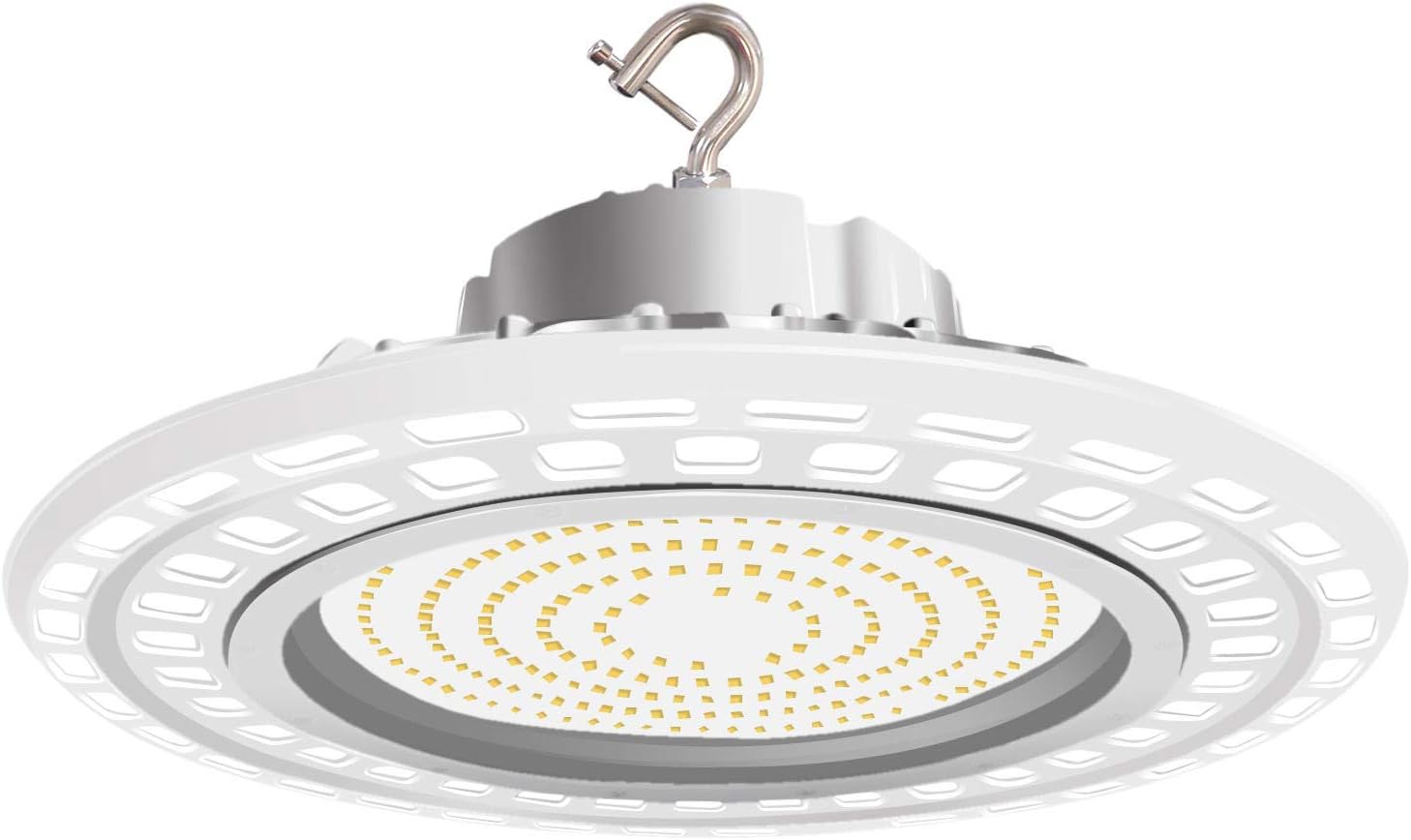 200W UFO LED High Bay Light, 5000K, 1-10V Dimmable, AC100-277V, With Hook 5' Cable,(UL+ DLC) - LEDLIGHTING WHOLESALE