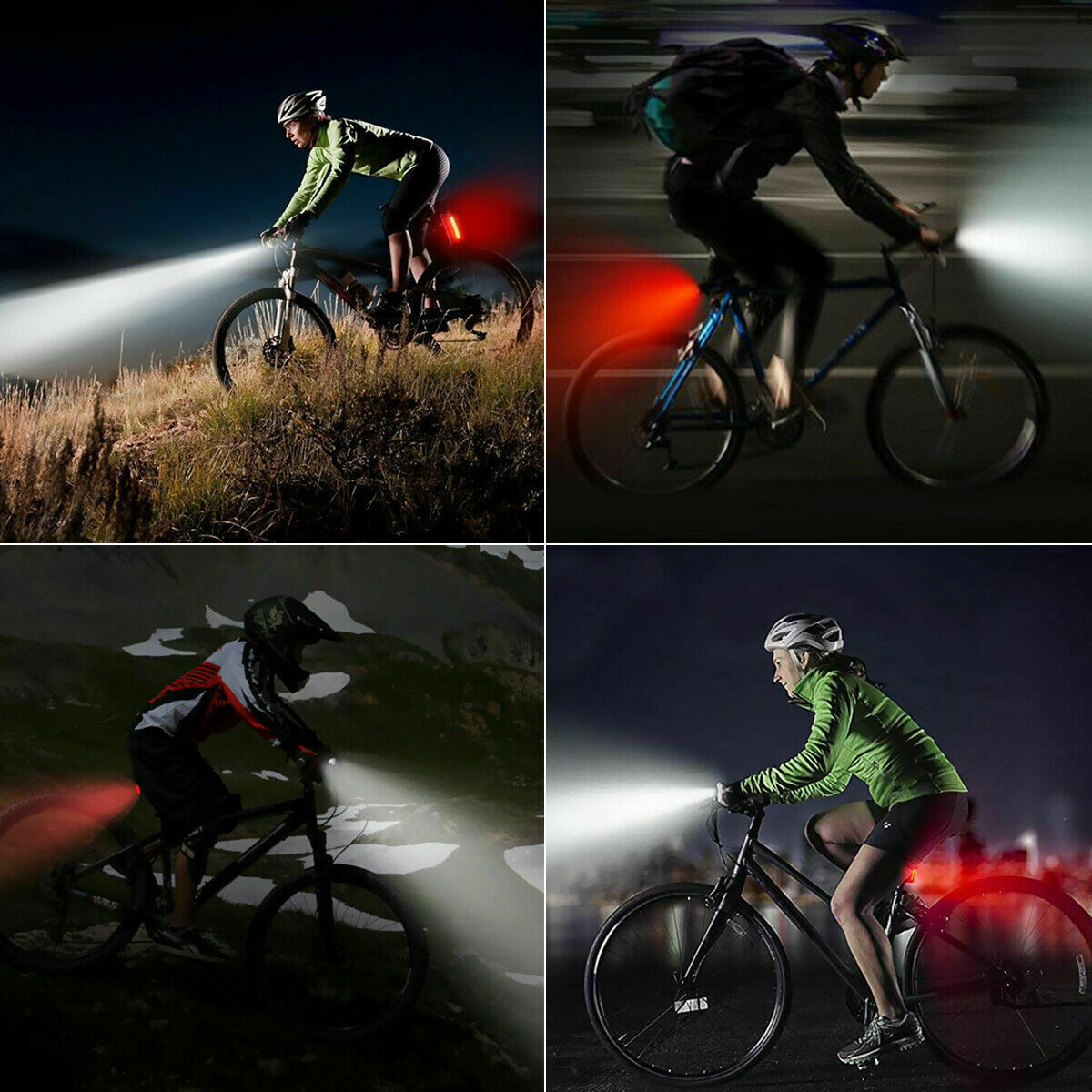 USB Rechargeable LED Bicycle Headlight Bike Head Light Cycling Rear Front Lamp Bike Light Rainproof USB Rechargeable LED bicycle Light - LEDLIGHTING WHOLESALE