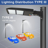 300W LED Parking Lot Light-Shoebox Area Light-AC 120~277V-42,000 Lumens-CCT 5000K-1,000W Metal Halide Equivalent-UL+DLC 5.1