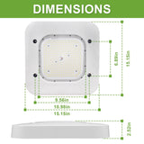 150W LED Canopy Light-5700K-Square-19500 Lumen-Gas Station Lighting-5 Years Warranty