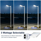 LED Shoebox Parking Lot Light 277-480V - 80-150W Selectable - White Housing - 21000LM Outdoor Commercial Lighting