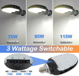 LED Corn Bulb E39 - 75/95/115W Selectable - 15,525 Lumens - 5000K Daylight - 400W MH/HPS Replacement - Commercial Retrofit Light for Parking Lot - Shoebox & Wall Pack
