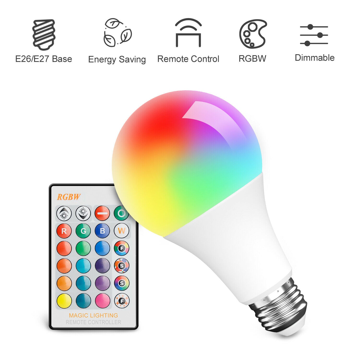 LED Light Bulb 15W RGB Smart Wireless Remote Dimmable Lamp Color Changing Smart WiFi LED Light Bulb Multi-Color For Alexa - LEDLIGHTING WHOLESALE