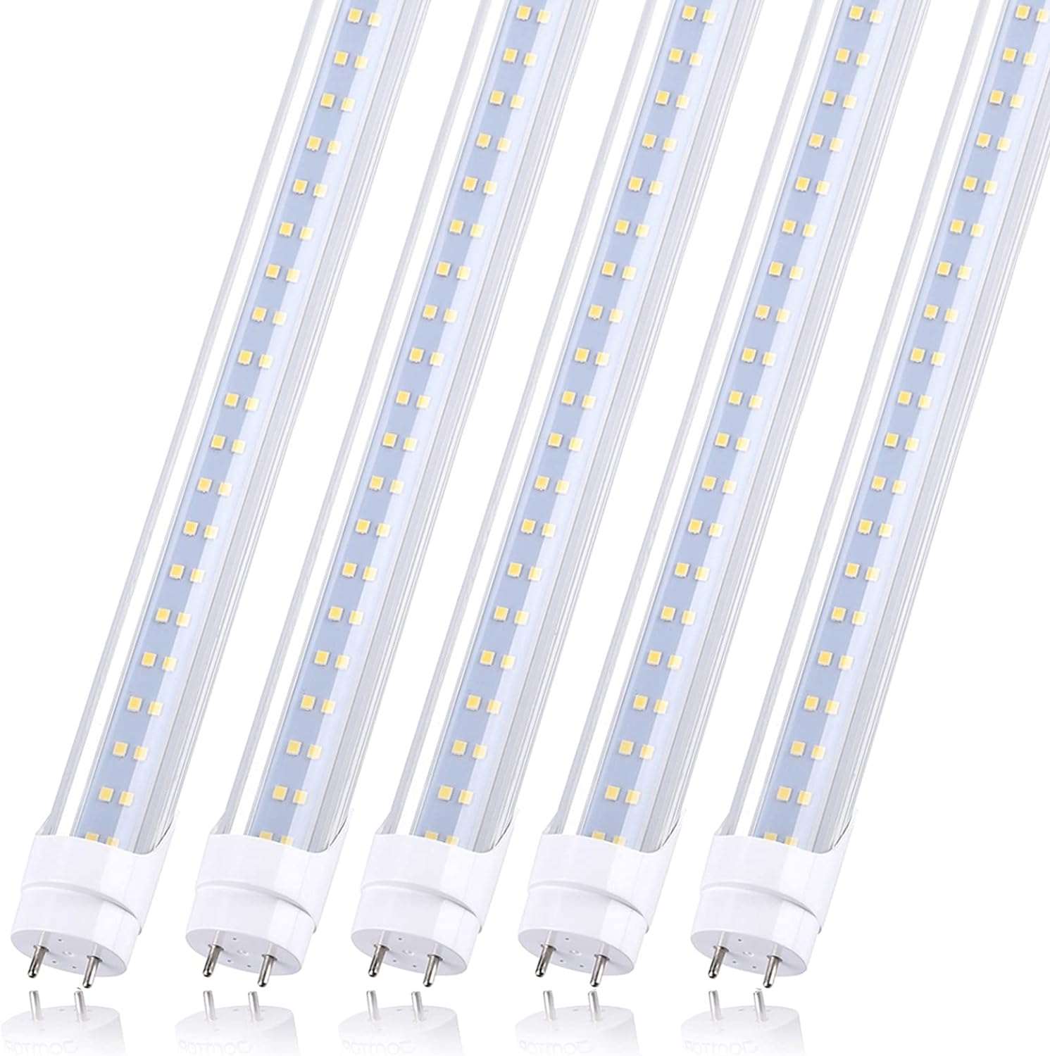 28w Led Tube Light Bulb 4ft, 3360 Lumens, Cold White 6000K, Ballast Bypass Required, Bypass T8 T10 T12 Ballast 80W F48T8 Fluorescent Replacement Dual-End Powered Clear Cover AC 85-265V Pack of 4