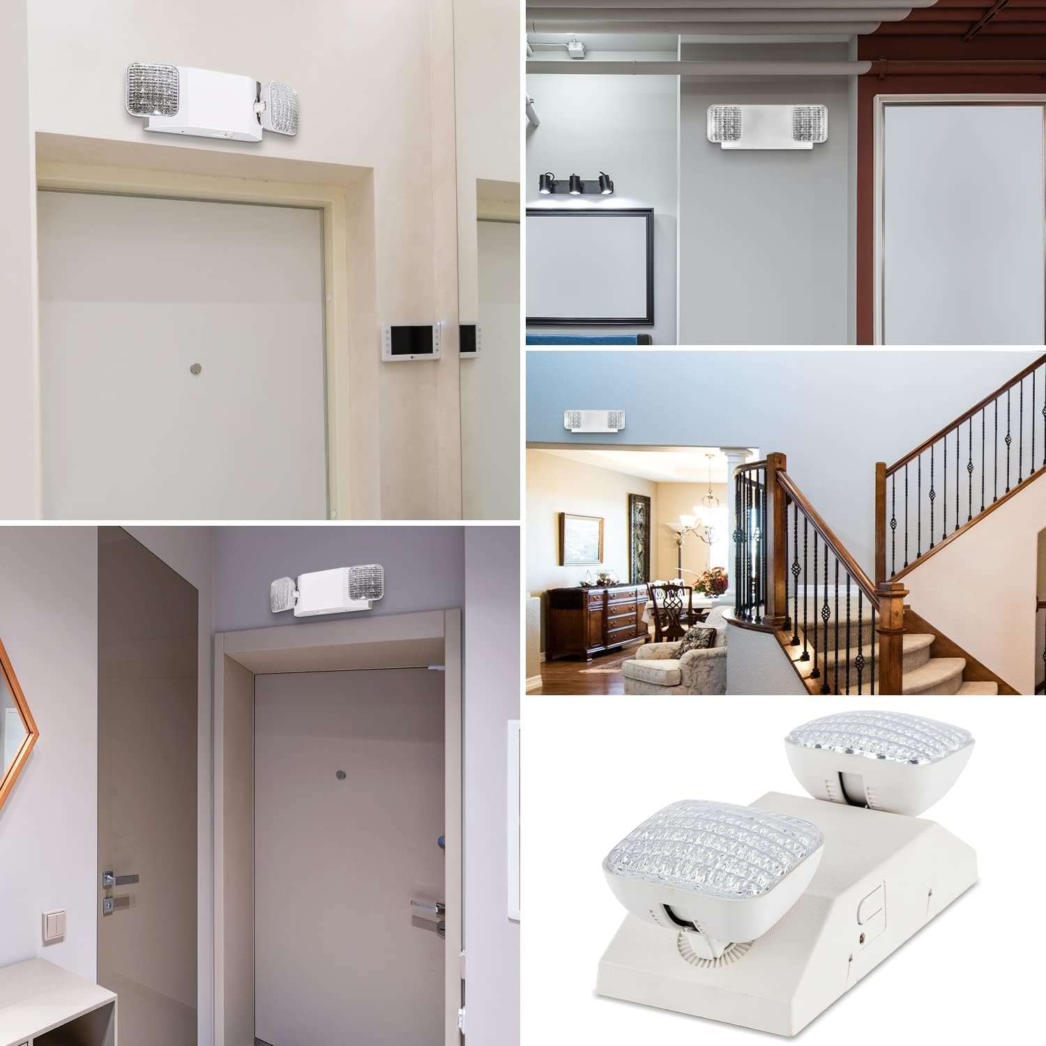 LED Emergency Exit Lighting Fixtures with 90 Minutes Long Backup Batteries, US Standard Adjustable Integrated LED Emergency Light