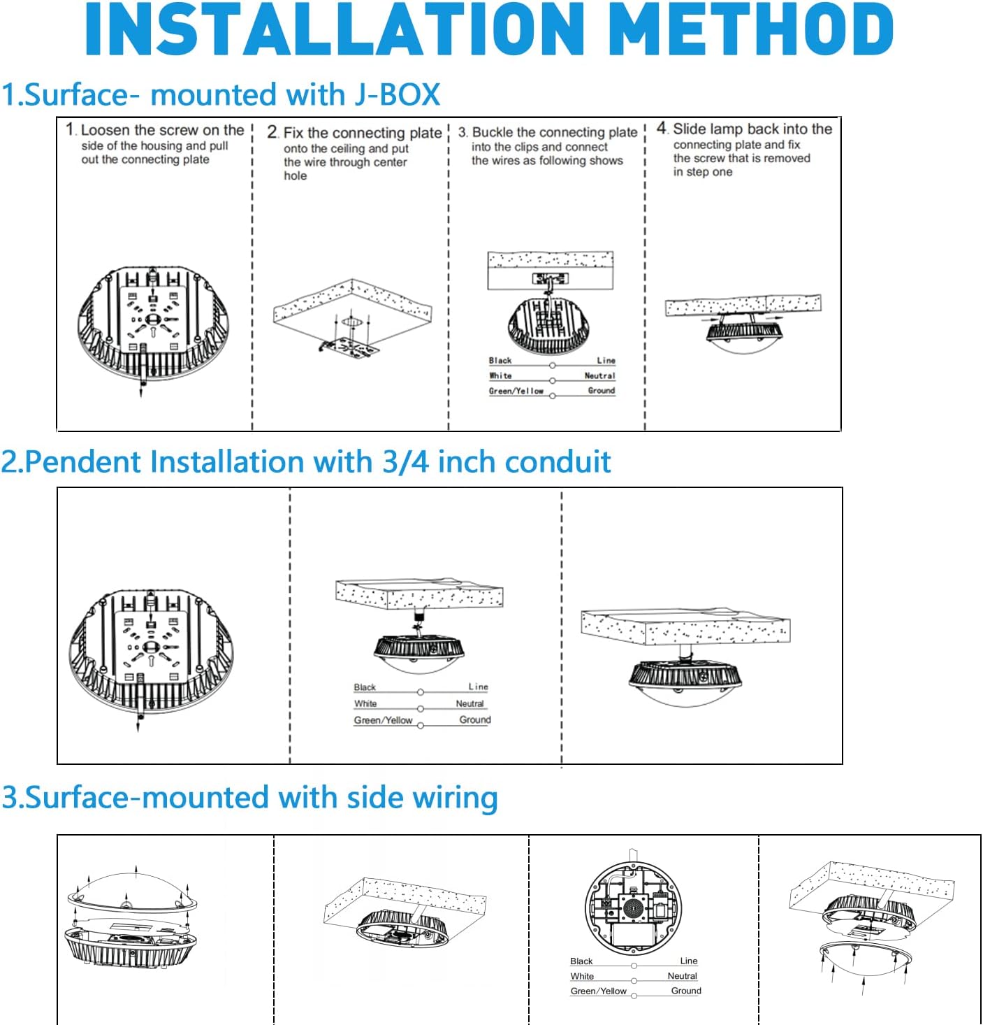 3watts Tunable 30/40/60W LED Canopy Ceiling Light,8400Lm, 5000K, 100-277VAC,ETL&DLC Listed - LEDLIGHTING WHOLESALE