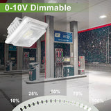 LED Parking Garage Canopy Light - 30W/40W/55W Selectable – 150W MH Equivalent-3000K/4000K/5000K-0-10V Dimmable-Surface/Pendant Mount