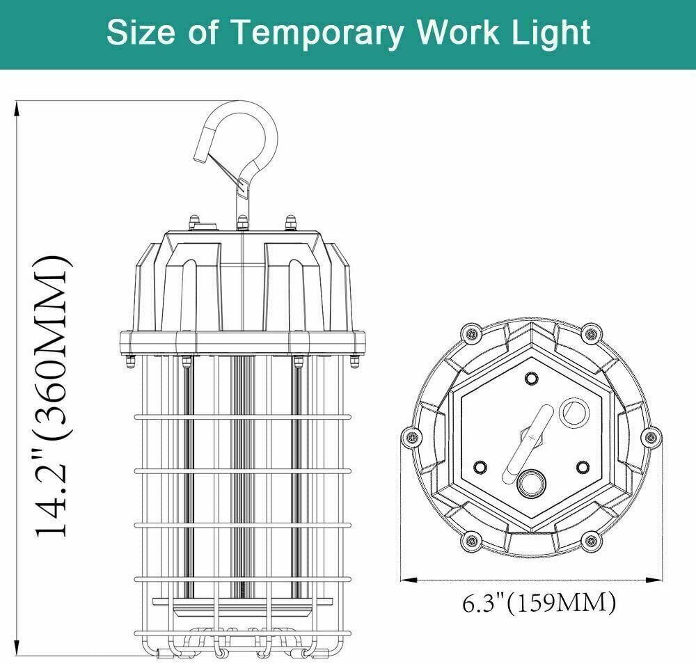 100W Temporary Work Light,15000LM 5000K Daylight - LEDLIGHTING WHOLESALE