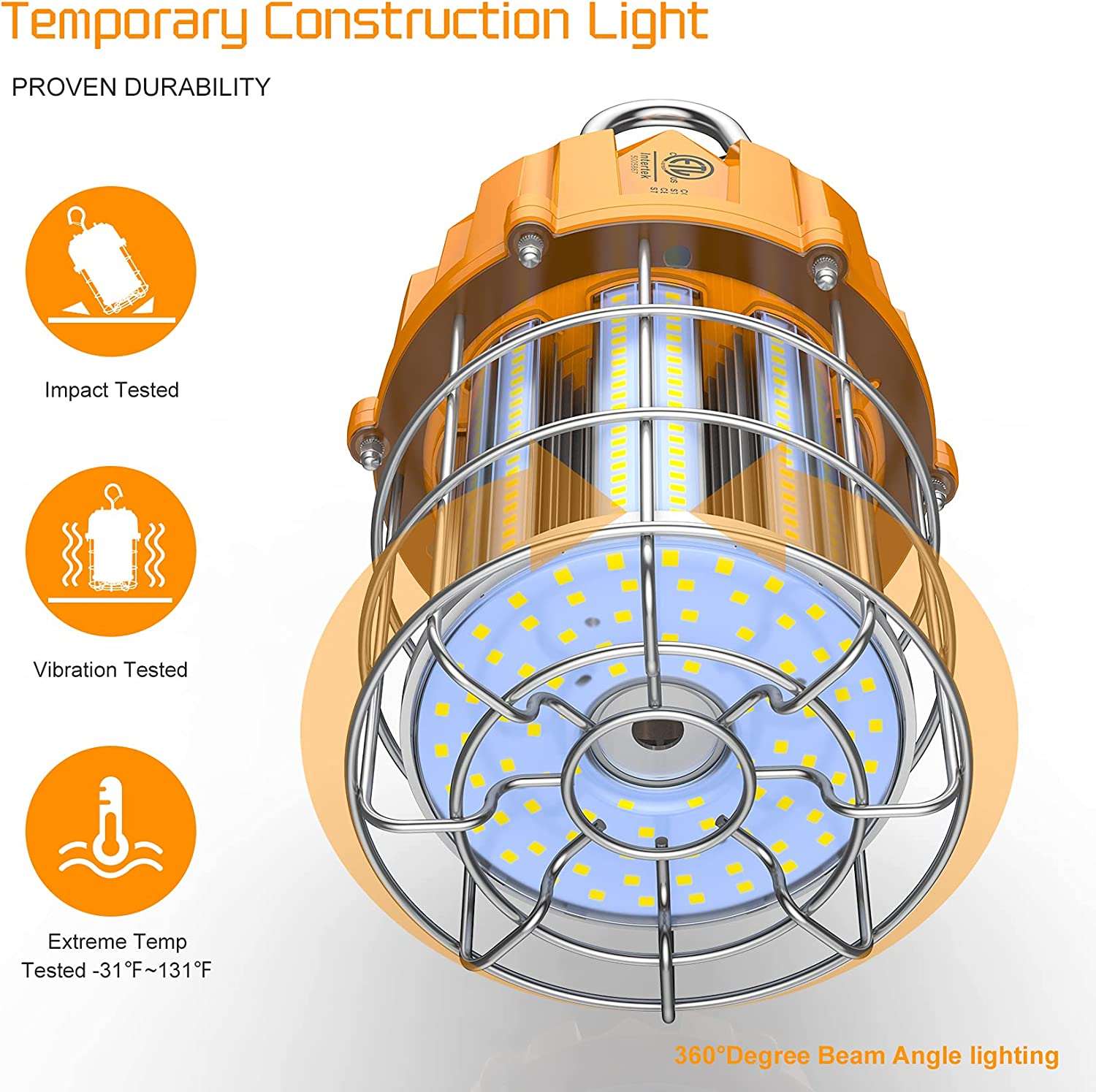 100W Temporary Work Light,15000LM 5000K Daylight