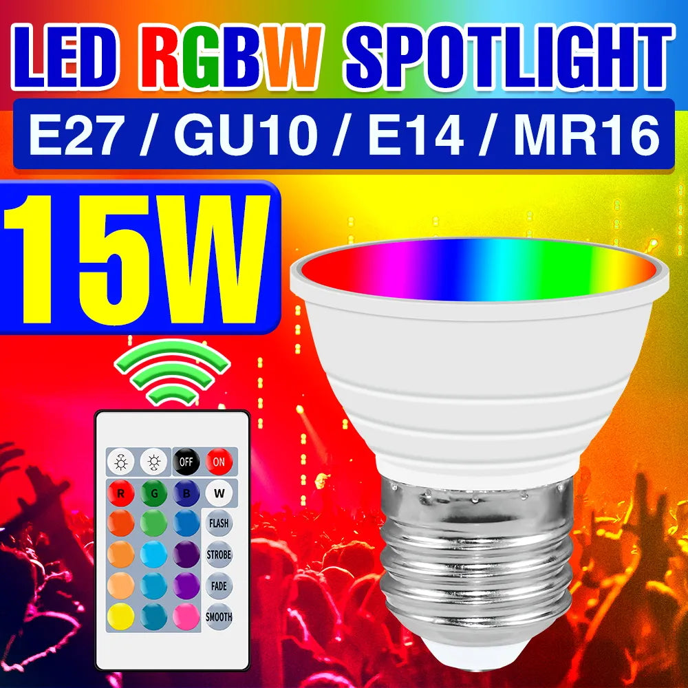 RGB LED Light E27 LED Bulb 220V Smart Lamp GU10 Spotlight Color Lamp E14 Lampe Led Gu5.3 Light MR16 Dimmable Bulb For Home Decor - LEDLIGHTING WHOLESALE