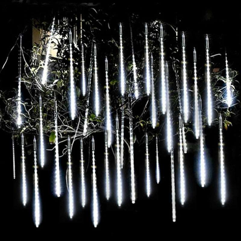 30/50cm 8 Tubes Meteor Shower Rain Led Fairy String Lights Street Garlands Christmas Tree Decorations for Outdoor New Year Decor