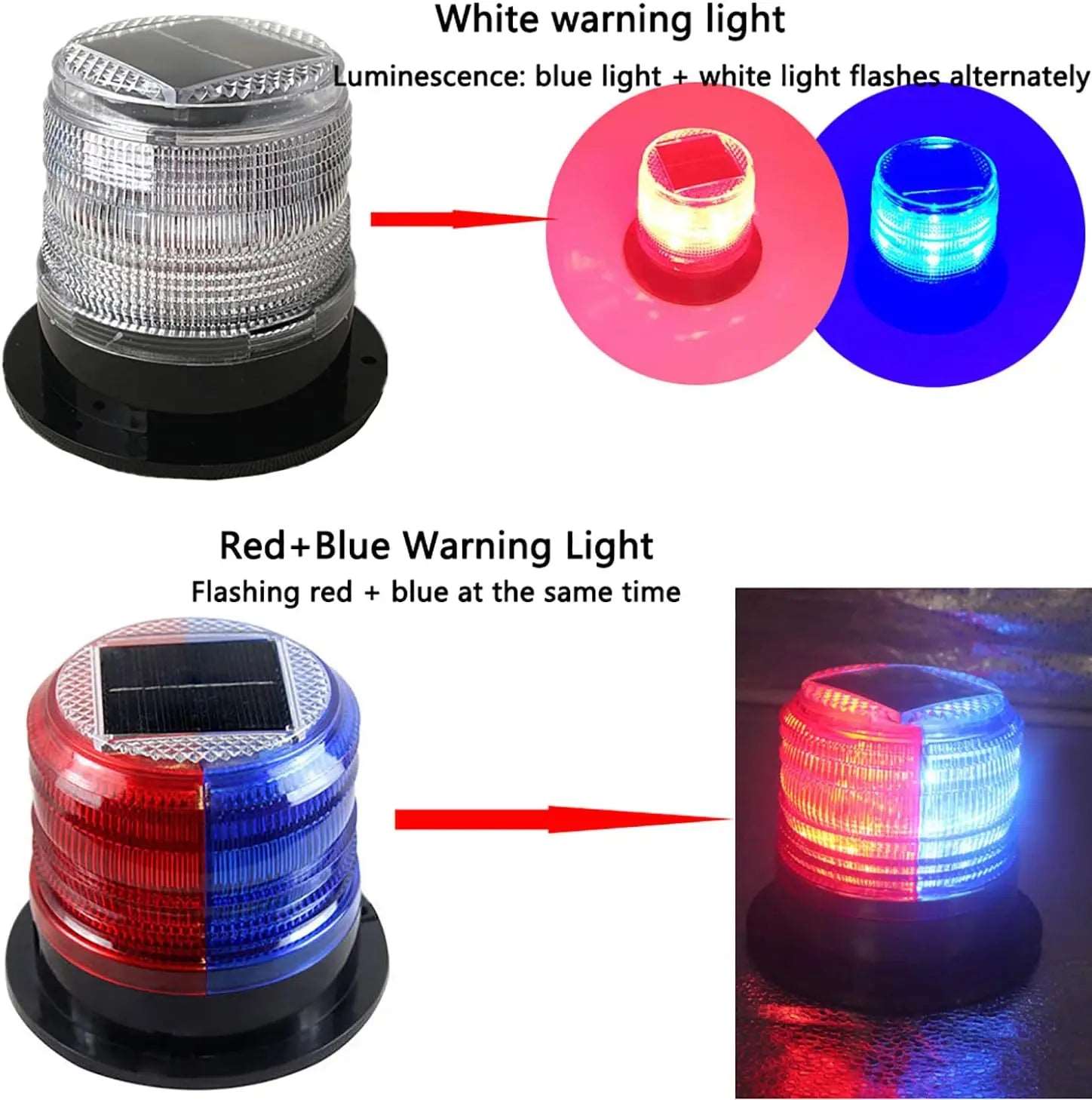 Emergency amber red blue led flashing warning light