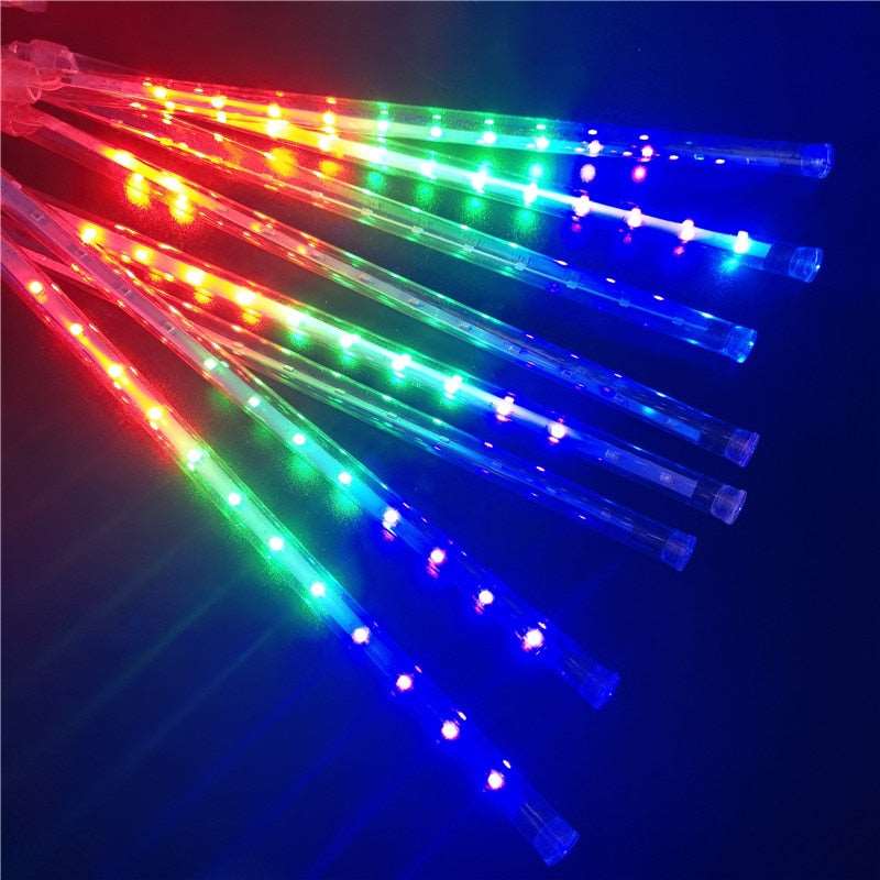 30/50cm 8 Tubes Meteor Shower Rain Led Fairy String Lights Street Garlands Christmas Tree Decorations for Outdoor New Year Decor