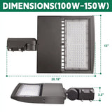 100W Led Parking Lot Light-14000 Lumens-CCT 5000K-Photocell Optional-250 MH Equivalent-UL+DLC 5.1