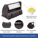 40W Rotatable LED Wall Pack Light-5200 Lumens-120W Metal Halide Equivalent-5000K