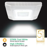 150 Watt  Led  Canopy Light-19500 Lumens-500W MH Equivalent-5700K-Surface Mount-UL DLC Listed-Gas Station Lighting