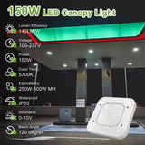 150W LED Canopy Light-5700K-Square-19500 Lumen-Gas Station Lighting-5 Years Warranty