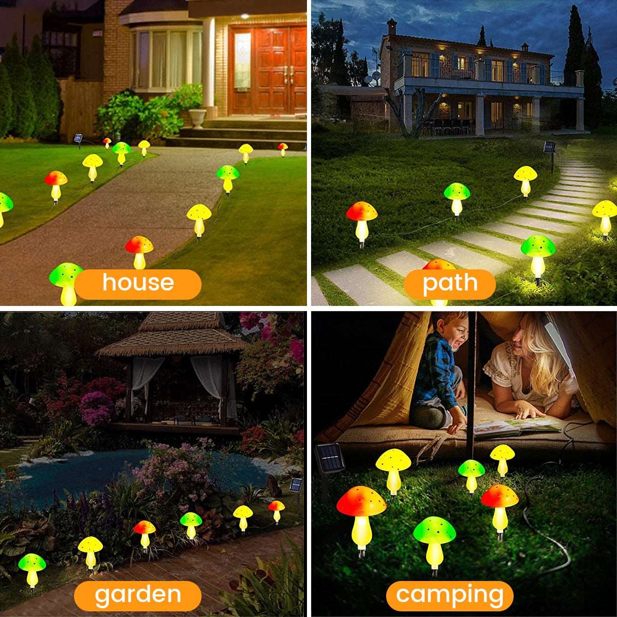 4.5M Outdoor Solar Garden Lights Cute-Mushroom Shape Decorative Lamp