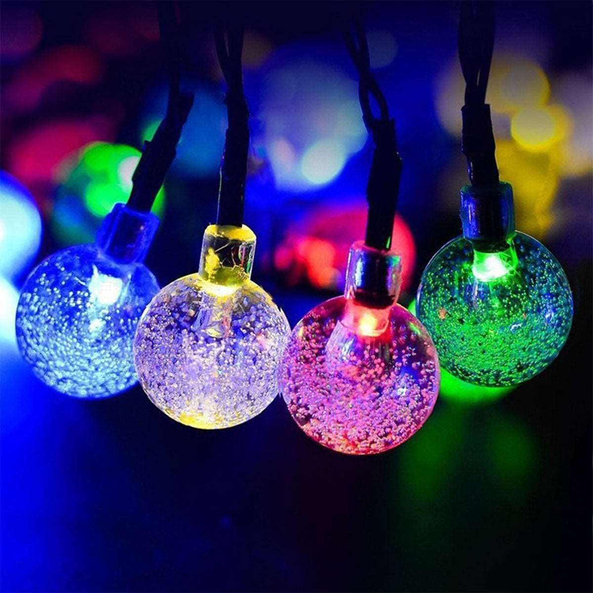 100 LEDs Crystal Globe Lights-Outdoor Solar Garland String Lights