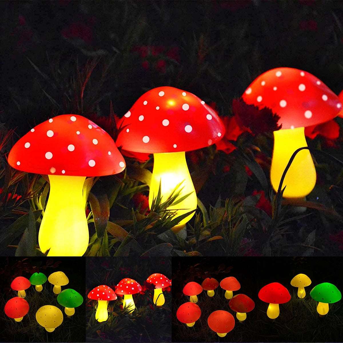 4.5M Outdoor Solar Garden Lights Cute-Mushroom Shape Decorative Lamp