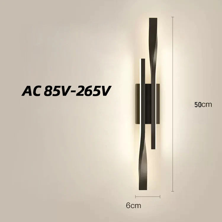 Long strip wall lamp light luxury creative room bedroom bedside lamp simple modern Nordic living room TV wall lamp - LEDLIGHTING WHOLESALE