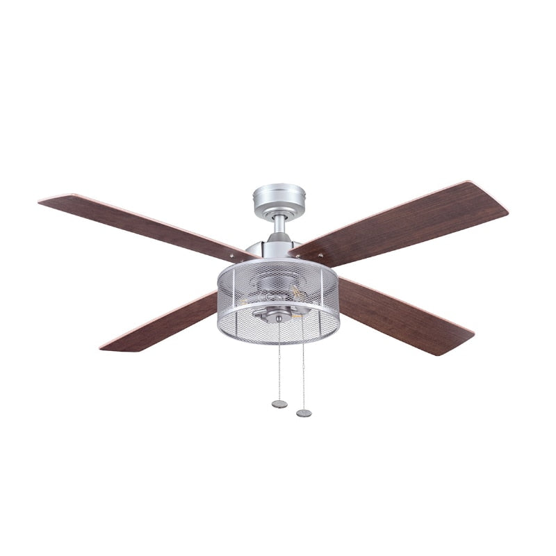 52" Better Homes Lamp,Gardens 4 Blade Pewter Cage Ceiling Fan with Lights - LEDLIGHTING WHOLESALE