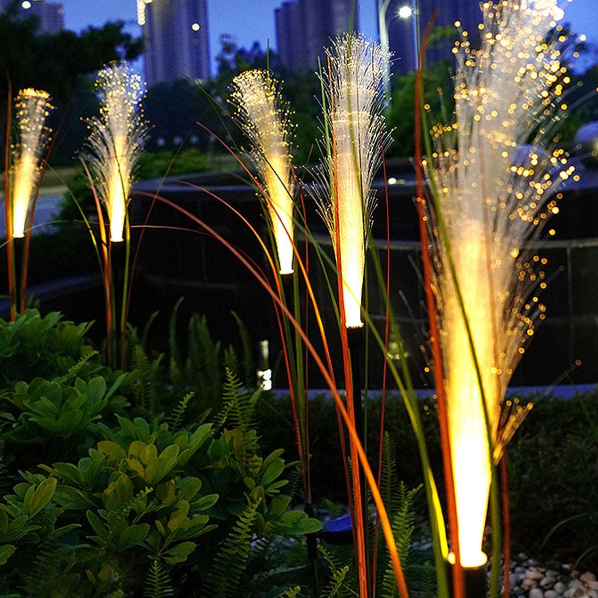 LED Solar Garden Fiber Light