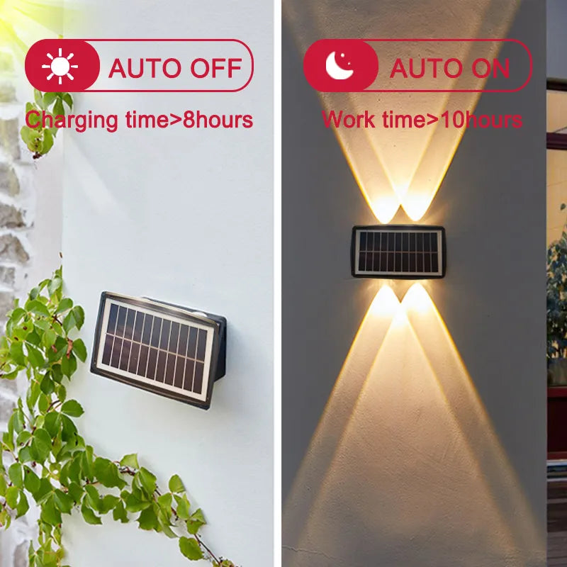 Solar LED Wall Lights,Decor Garden Wall Lamp,Up and Down Luminous Landscape Lighting - LEDLIGHTING WHOLESALE