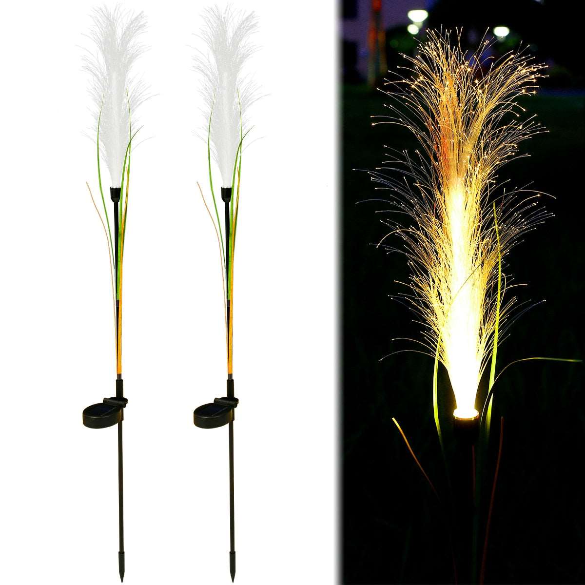 LED Solar Garden Fiber Light