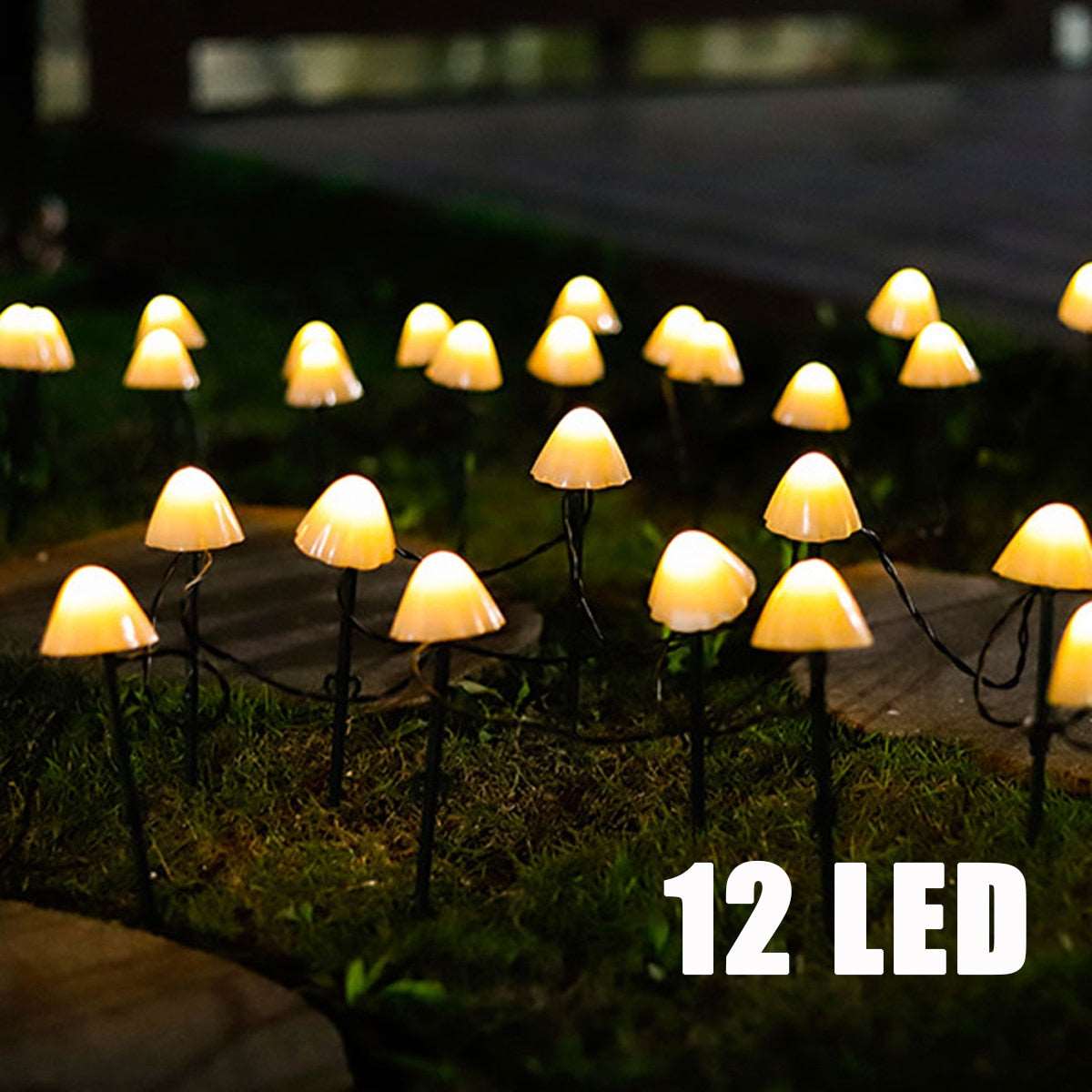 30 PCS Mushroom Solar Powered String Light-Waterproof