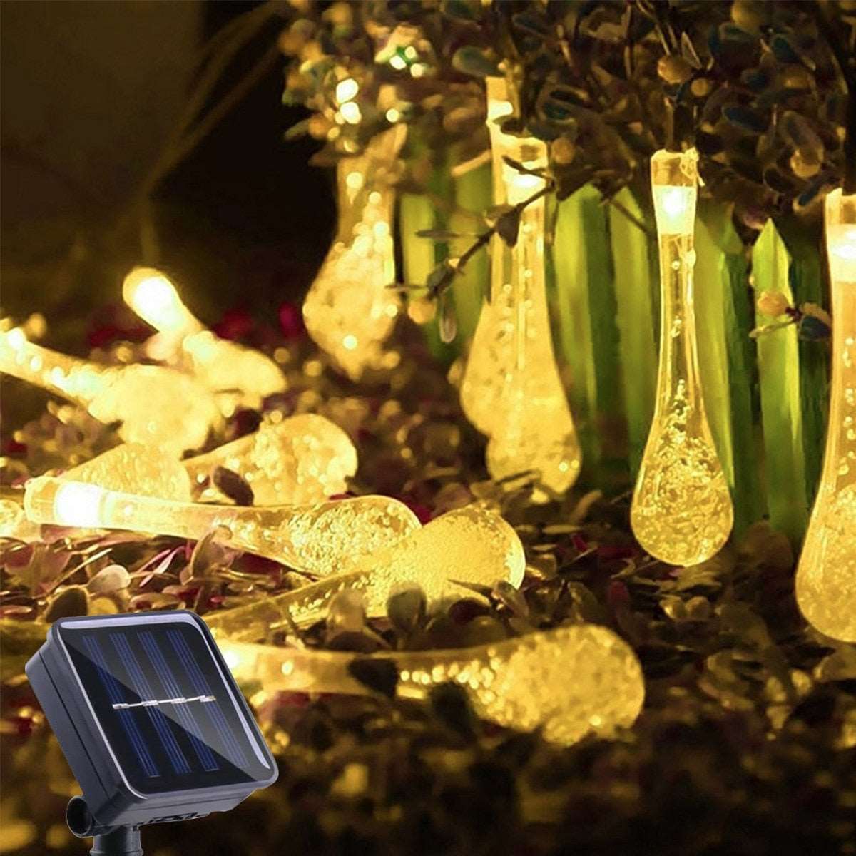 100 LEDs Crystal Globe Lights-Outdoor Solar Garland String Lights