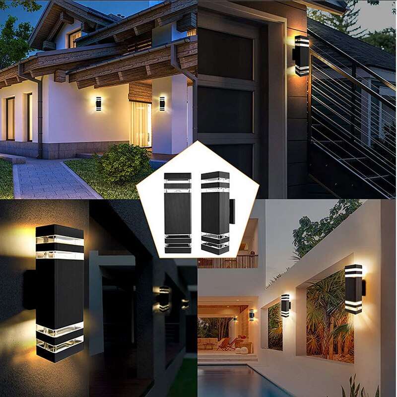 GU10 E27 LED Wall Lamp Outdoor Waterproof IP65 Up and Down Wall Sconce Light