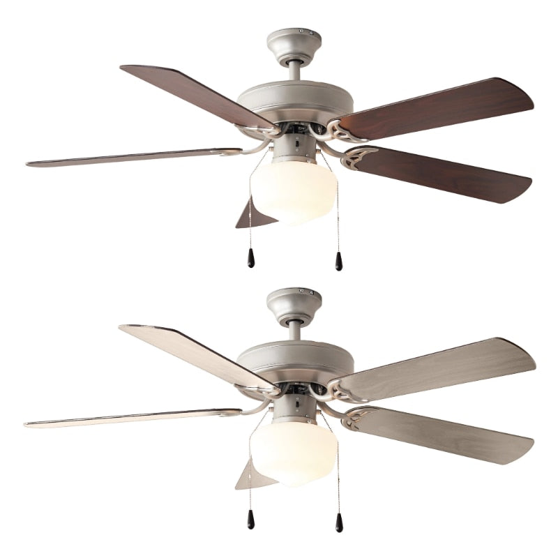 Mainstays 52 inch Downrod Ceiling Fan with Light Kit, Satin Nickel, 5 Blades, Reverse Airflow ceiling fans  celing fan - LEDLIGHTING WHOLESALE