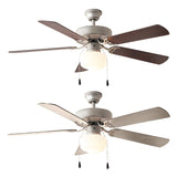 Mainstays 52 inch Downrod Ceiling Fan with Light Kit, Satin Nickel, 5 Blades, Reverse Airflow ceiling fans  celing fan - LEDLIGHTING WHOLESALE