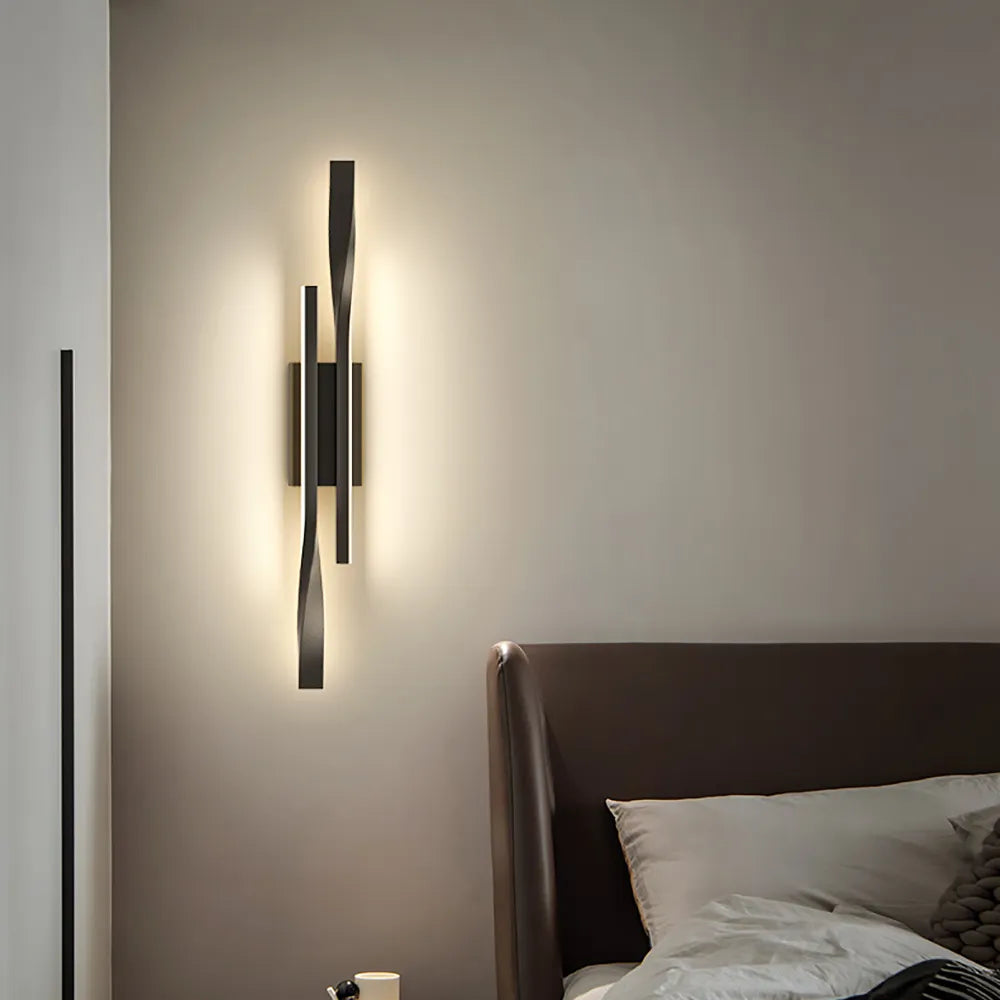 Long strip wall lamp light luxury creative room bedroom bedside lamp simple modern Nordic living room TV wall lamp - LEDLIGHTING WHOLESALE