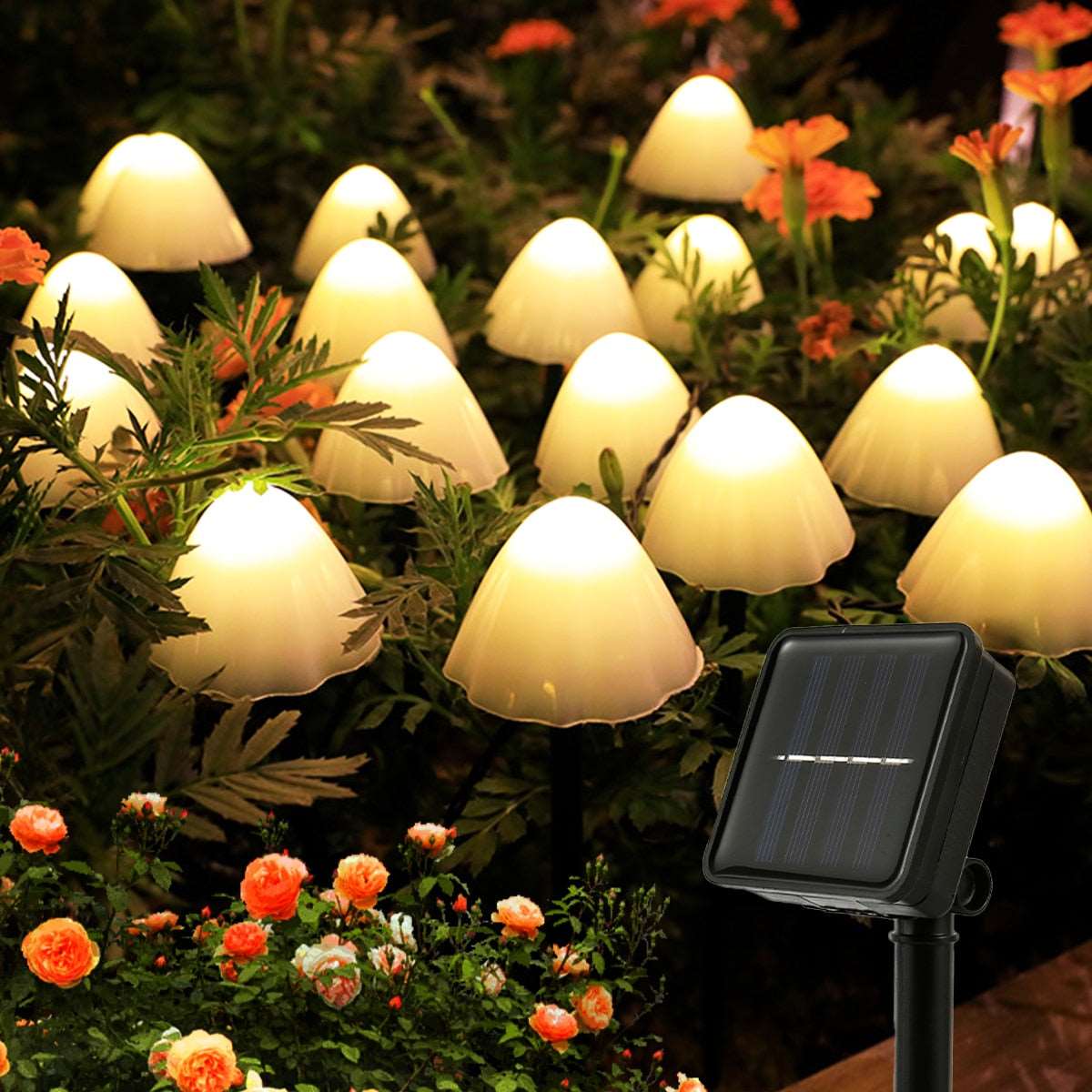 30 PCS Mushroom Solar Powered String Light-Waterproof