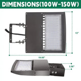 100W Led Parking Lot Light-14000 Lumens-CCT 5000K-Photocell Optional-250 MH Equivalent-UL+DLC 5.1