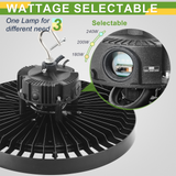 240W/200W/180W-TANLITE UFO High Bay LED Fixture-277-480V-Selectable Wattage-CCT 5000K-Up to 33.600 Lumens - LEDLIGHTING WHOLESALE