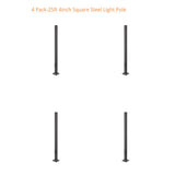 4 Pack -25ft Square Steel Light Poles-(8) 300W LED Parking Lot Lights Included-Parking Lot Light Post Includes Hardware Kit and Delivery included