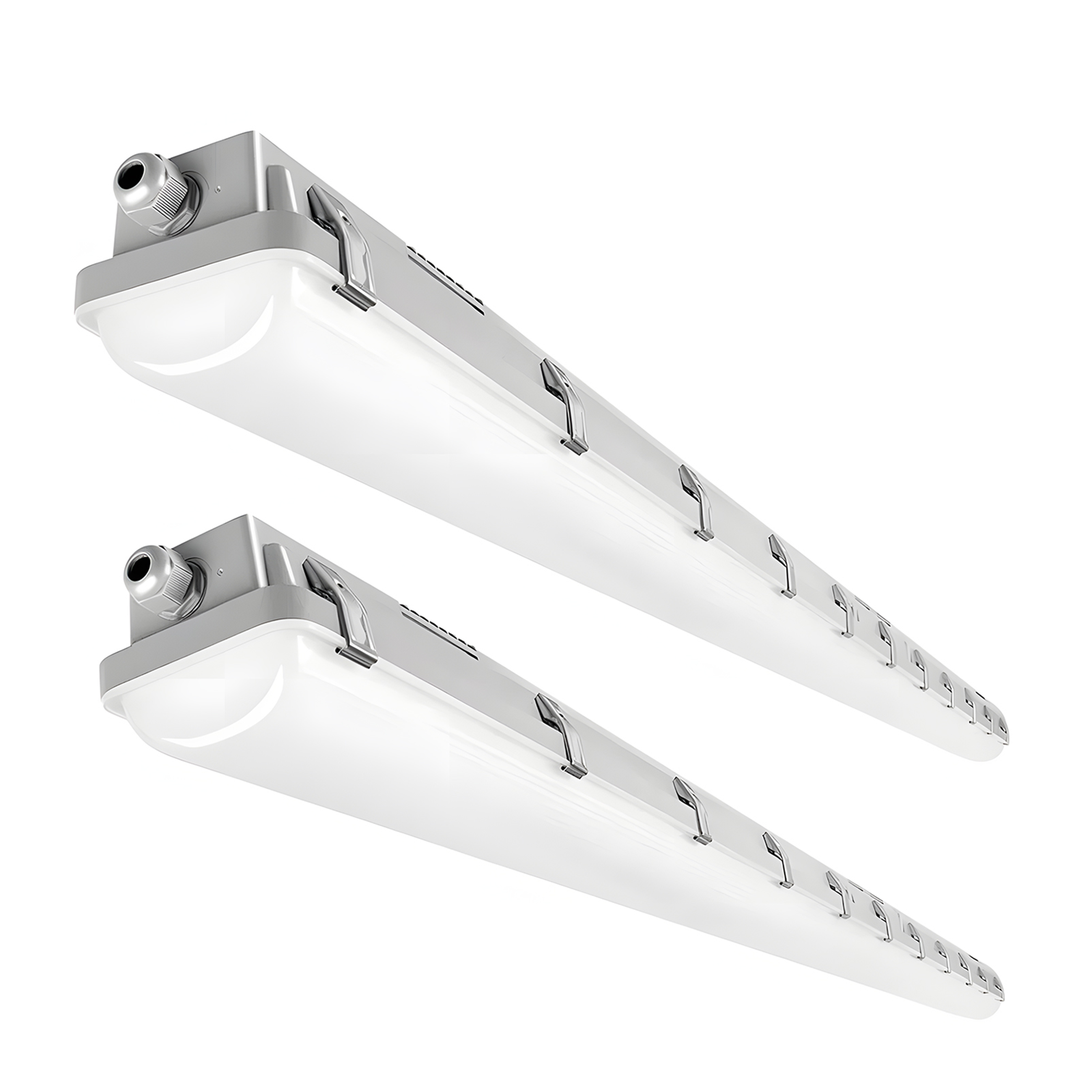 2 Pack-8ft Vapor Tight LED Light Fixture-60W/70W/80W-Up to 10400 Lumens-3000K/4000K/5000K Selectable-AC 120-277V
