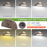 Half Moon Full Cut Off LED Wall Pack Light - 80W/64W/48W Wattage Selectable - CCT 3000K/4000K/5000K - AC 120-347V