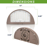 Half Moon Full Cut Off LED Wall Pack Light - 80W/64W/48W Wattage Selectable - CCT 3000K/4000K/5000K - AC 120-347V