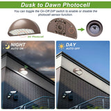 Half Moon Full Cut Off LED Wall Pack Light - 80W/64W/48W Wattage Selectable - CCT 3000K/4000K/5000K - AC 120-347V