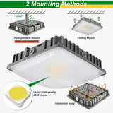 70W/45W/30W Power Selectable LED Canopy Garage Light with 3CCT (3500K/4000K/5000K), LED Parking Garage Lights-AC 90-277V IP65 Commercial Residential Lights