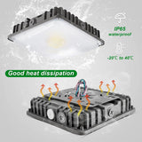 70W/45W/30W Power Selectable LED Canopy Garage Light with 3CCT (3500K/4000K/5000K), LED Parking Garage Lights-AC 90-277V IP65 Commercial Residential Lights
