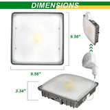 70W/45W/30W Power Selectable LED Canopy Garage Light with 3CCT (3500K/4000K/5000K), LED Parking Garage Lights-AC 90-277V IP65 Commercial Residential Lights