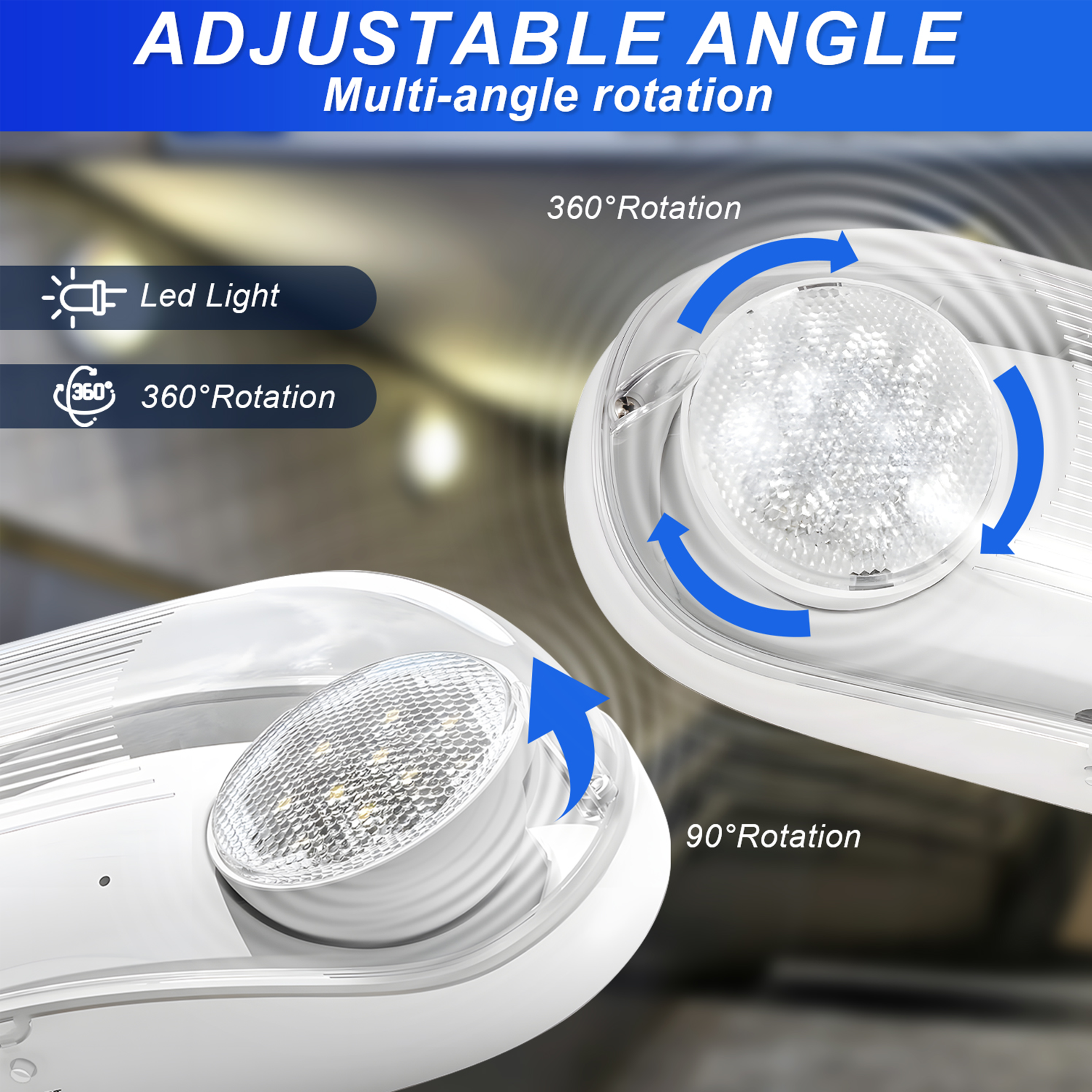 TANLITE LED Wet Location Outdoor Emergency Light with Adjustable Light Heads. UL-Listed. Rechargeable Battery Backup Included For Emergency Lighting