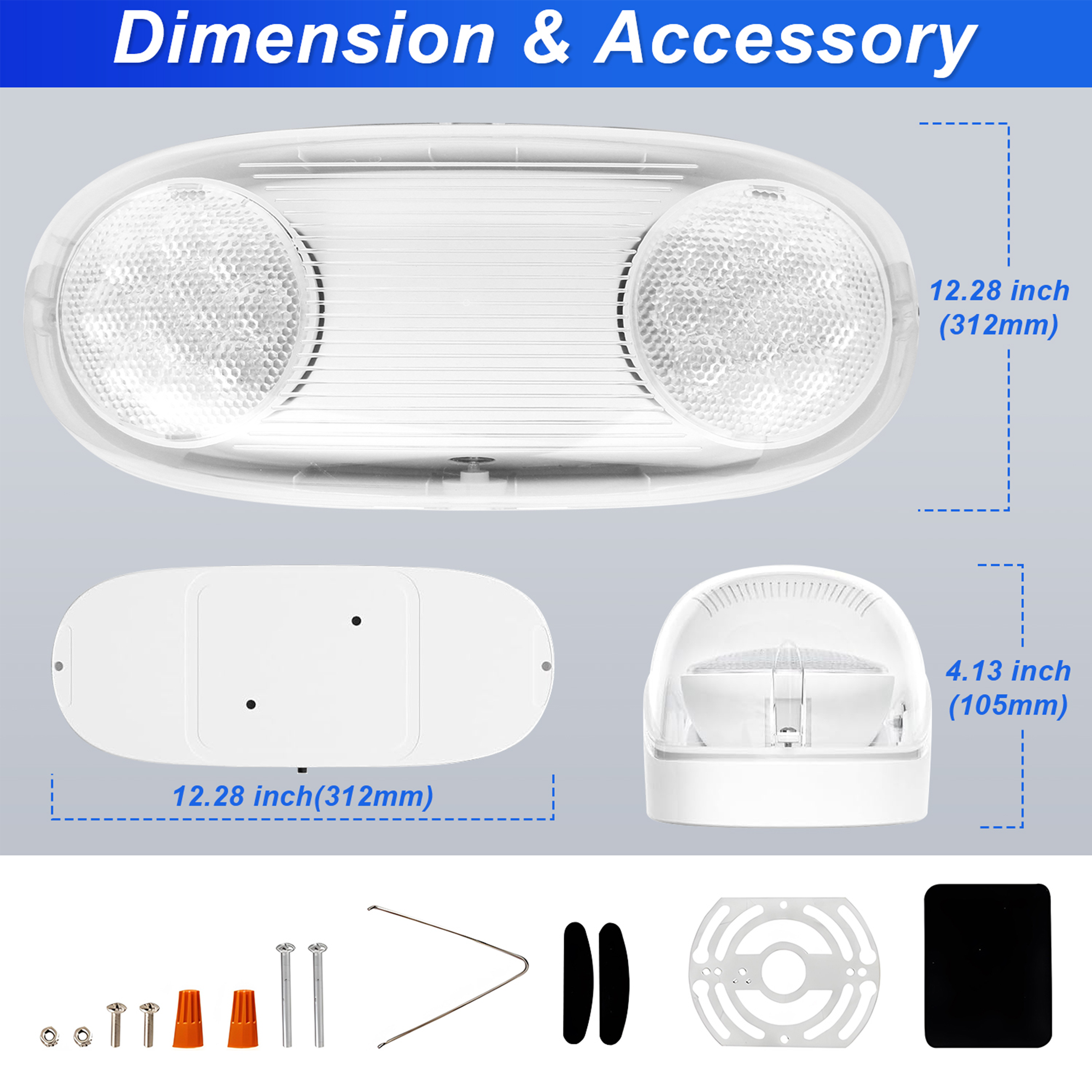 TANLITE LED Wet Location Outdoor Emergency Light with Adjustable Light Heads. UL-Listed. Rechargeable Battery Backup Included For Emergency Lighting